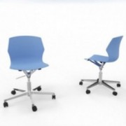 Vue 3D siège F-SIMO coque Bleu foncé