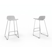 Vue 3D tabouret N-SIMO blanc