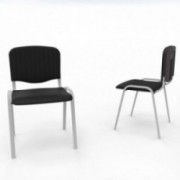 Vue 3D siège Kr-SIMO tissu tissu lava noir