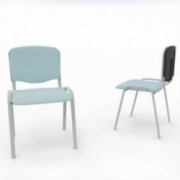 Vue 3D siège Kr-SIMO tissu tissu Tasmania bleu ciel