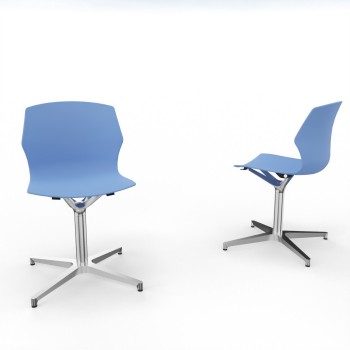 Vue 3D siège F-SIMO coque Bleu foncé