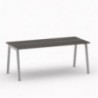 Vue 3D B-SIMO bureau L180_ plateau chêne grisé_ piètement métal argent Vue 3D B-SIMO bureau L180_ plateau chêne grisé_ piètement métal argent