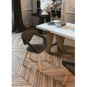 Chauffeuse L-SIMO Tissu Pieds Bois