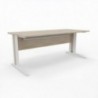 Vue 3D bureau G-SIMO L180_ plateau acacia clair_ structure métal blanc Vue 3D bureau G-SIMO L180_ plateau acacia clair_ structure métal blanc