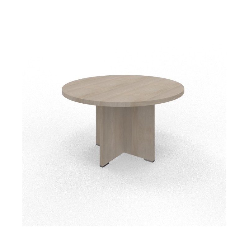 table de réunion T-SIMO D130_ finition acacia clair_ structure acacia clair
