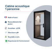 Cabine acoustique bureau 1 personne